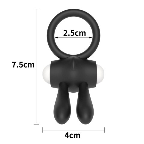 Pierścień wibracyjny Lovetoy silikonowy czarny 7.5 cm Lovetoy