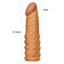 Realistyczna przedłużka na penisa Lovetoy brązowa 18 cm Lovetoy