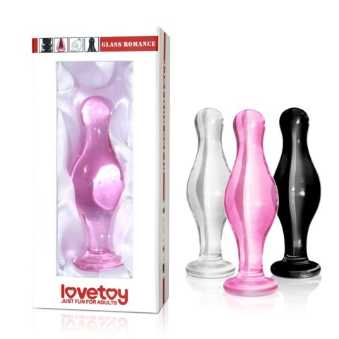 Szklany korek analny Lovetoy Romance różowy 11 cm Lovetoy