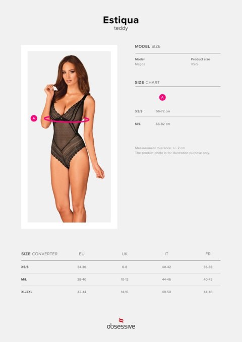 Body Estiqua Obsessive czarne M/L Obsessive