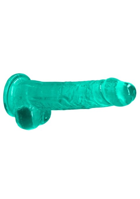 Dildo realistyczne z jądrami RealRock Crystal Clear 21 cm RealRock