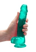 Dildo realistyczne z jądrami RealRock Crystal Clear 21 cm RealRock