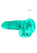 Dildo realistyczne z jądrami RealRock Crystal Clear 21 cm RealRock
