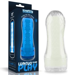 Masturbator żebrowany Lumino Play Lovetoy biały świecący 20 cm Lovetoy
