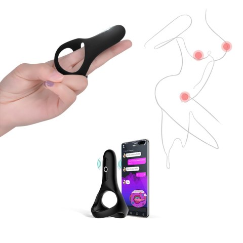 Pierścień erekcyjny Magic Motion Rise z aplikacją czarny Magic Motion