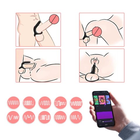 Pierścień erekcyjny Magic Motion Rise z aplikacją czarny Magic Motion