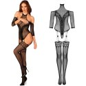 Bodystocking Obsessive G333 czarny z pończochami S/M/L Obsessive