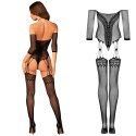 Bodystocking Obsessive G333 czarny z pończochami S/M/L Obsessive