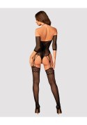 Bodystocking Obsessive G333 czarny z pończochami S/M/L Obsessive