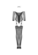 Bodystocking Obsessive G333 czarny z pończochami S/M/L Obsessive