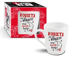 Kubek baryłka porcelanowy Kobieta jest jak księżyc 300 ml BGtech