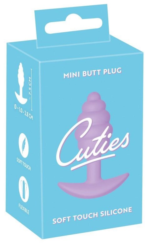 Mini korek analny Cuties fioletowy silikonowy 7 5 cm Cuties