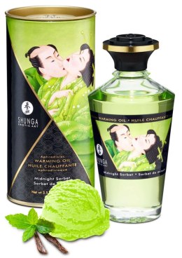 Olejek rozgrzewający do masażu Shunga Midnight Sorbet miętowy Shunga