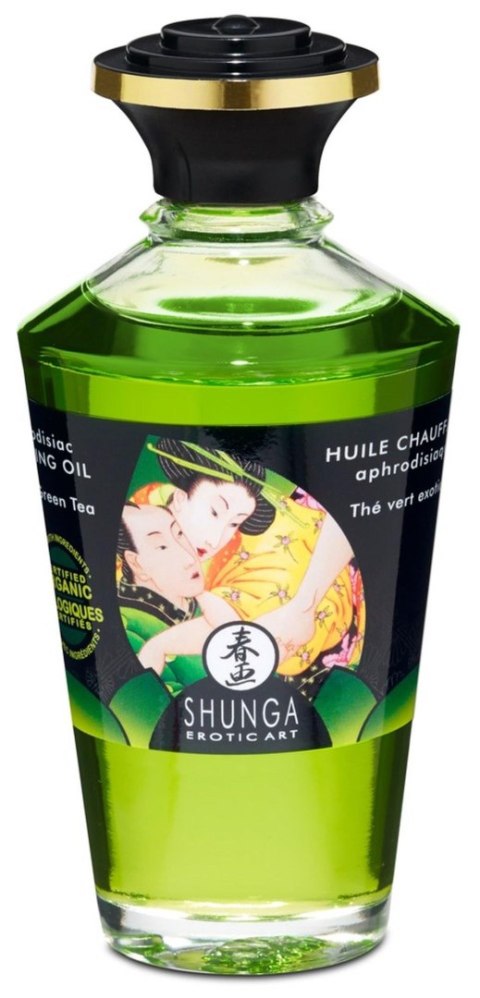 Olejek rozgrzewający do masażu Shunga zielona herbata Shunga
