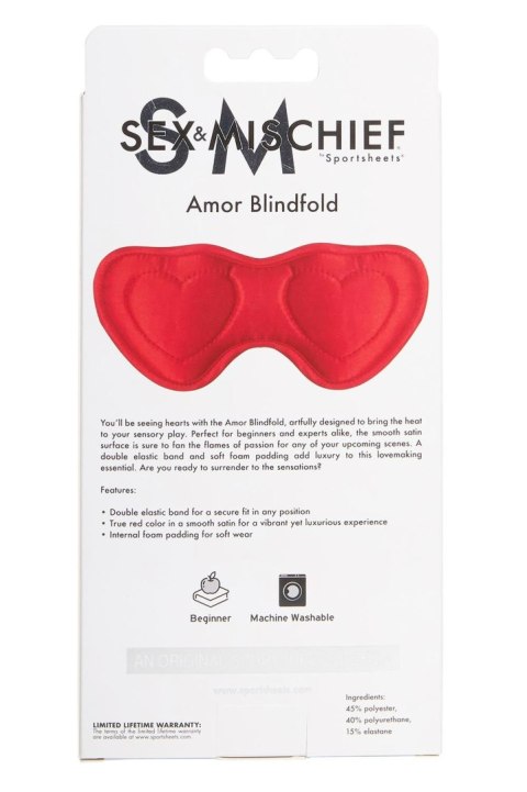 Opaska na oczy Sportsheets Amor satynowa czerwona Sportsheets