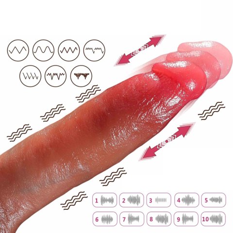Wibrator realistyczny silikonowy z ogrzewaniem i posuwem B Series Fox USB B - Series Fox