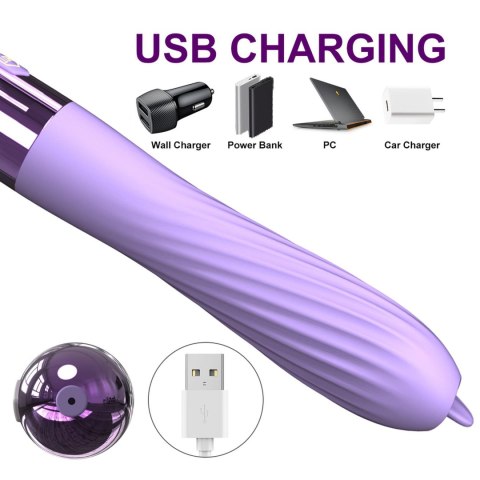 Wibrator silikonowy z ruchomym języczkiem B-Series Fox USB z ogrzewaniem B - Series Fox