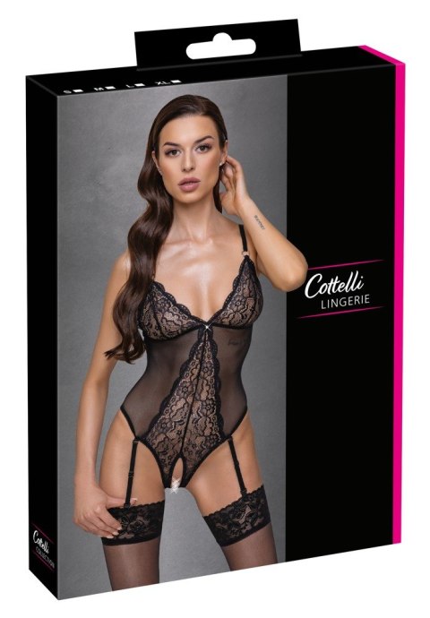 Body erotyczne Cottelli LINGERIE bez krocza czarne L Cottelli LINGERIE