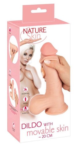 Dildo realistyczne Nature Skin z ruchomą skórą 19,9 cm TPE Nature Skin