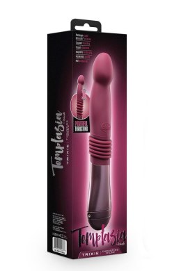 Dildo z pchnięciem Temptasia Trixie winne silikonowe 25 cm Blush