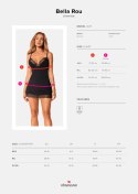 Koszulka i stringi Obsessive Bella Rou haft tiulowy XL 2XL Obsessive