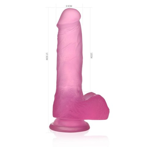 7" Jelly Studs Crystal Dildo Medium Pink