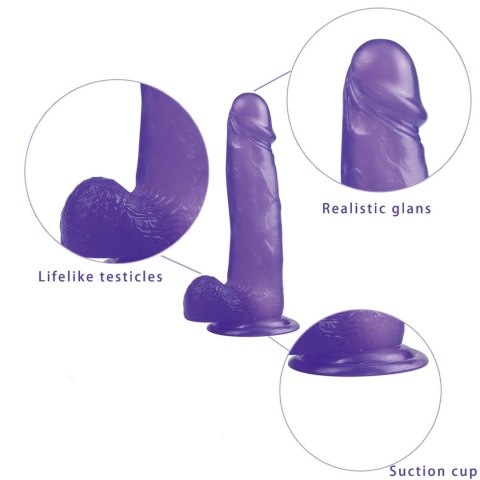 8" Jelly Studs Crystal Dildo Large Purple