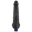 10.5" REAL SOFTEE Rechargeable TPE Vibrating Dildo(Black)