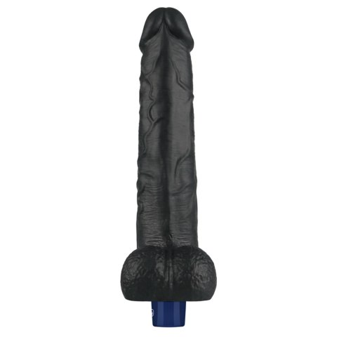 10.5" REAL SOFTEE Rechargeable TPE Vibrating Dildo(Black)
