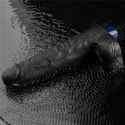 10" REAL SOFTEE Rechargeable TPE Vibrating Dildo(Black)