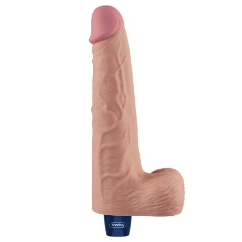 10" REAL SOFTEE Rechargeable TPE Vibrating Dildo(Flesh)