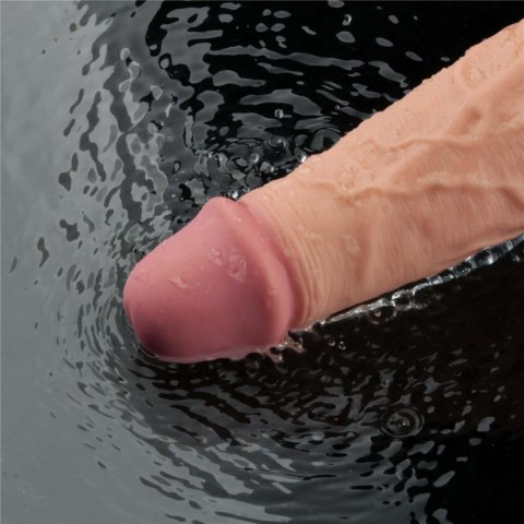 10" REAL SOFTEE Rechargeable TPE Vibrating Dildo(Flesh)