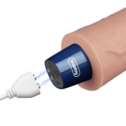 9.5" REAL SOFTEE Rechargeable TPE Vibrating Dildo(Flesh)