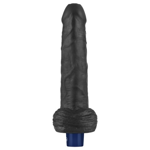 9" REAL SOFTEE Rechargeable TPE Vibrating Dildo(Black)