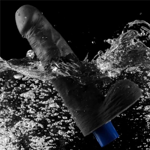 9" REAL SOFTEE Rechargeable TPE Vibrating Dildo(Black)