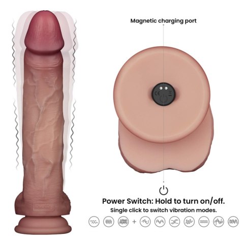 10" Vibrating Sliding Skin Pro II Dual Layer Silicone Dong