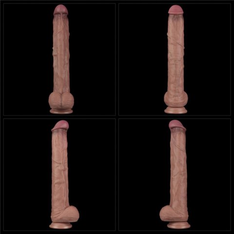 14.5'' Dual Layered Bendable Silicone Cock XXL(Flesh)