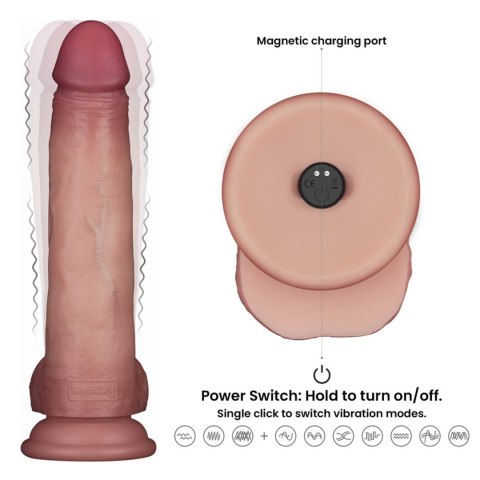 8.5" Vibrating Sliding Skin Pro II Dual Layer Silicone Dong