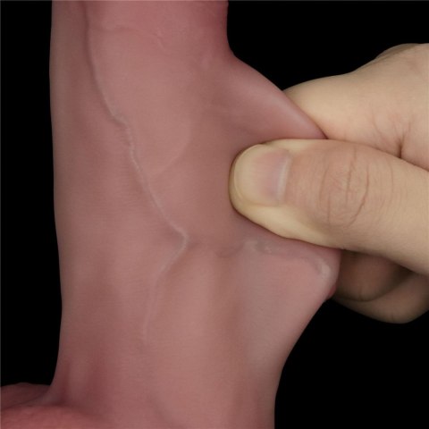 8" Vibrating Sliding Skin Pro II Dual Layer Silicone Dong