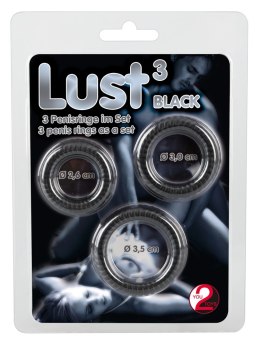 Pierścienie erekcyjne rowkowane Lust 3 You2Toys silikonowe czarne You2Toys