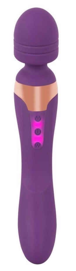 Wibrator masażer podwójny Javida fioletowy silikonowy USB 22 cm JAVIDA