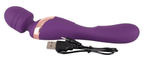 Wibrator masażer podwójny Javida fioletowy silikonowy USB 22 cm JAVIDA