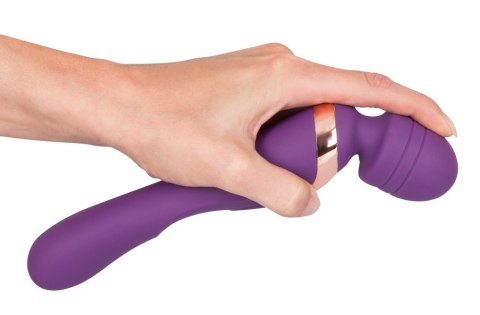 Wibrator masażer podwójny Javida fioletowy silikonowy USB 22 cm JAVIDA
