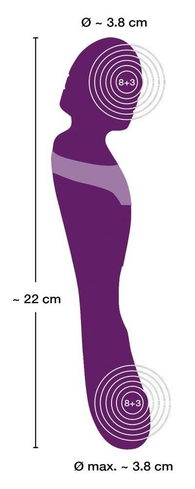 Wibrator masażer podwójny Javida fioletowy silikonowy USB 22 cm JAVIDA