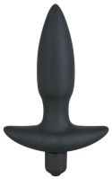 Wibrujący korek analny Black Velvets czarny silikonowy mały 13 cm Black Velvets