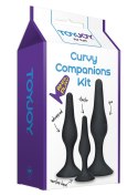 Zestaw silikonowych korków analnych ToyJoy Curvy Companions czarny 3 szt TOYJOY