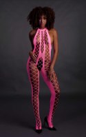 Bodystocking Ouch neonowy z halterneck różowy XS XL Ouch!