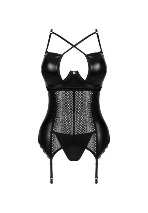 Gorset i stringi Norides Obsessive czarny XL/2XL Obsessive