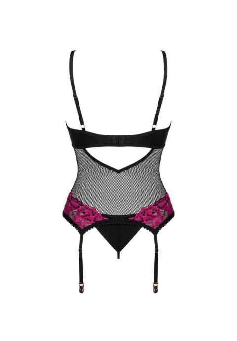 Gorset i stringi Obsessive Rosenty czarny XS/S Obsessive