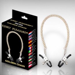 Klipsy na sutki Kinky Pleasure złoty łańcuszek stal nierdzewna Kinky Pleasure